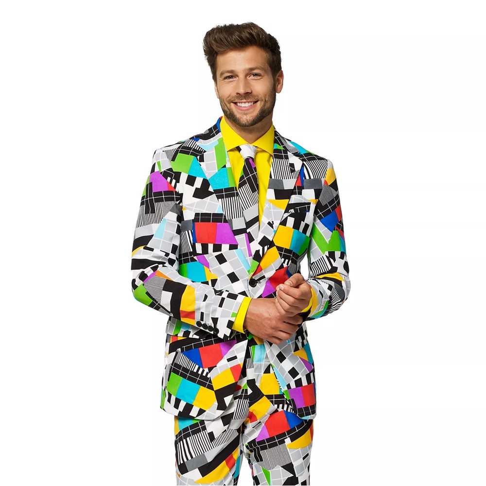 OppoSuits testival Geometric Men's Suit